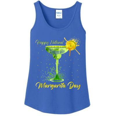 Happy National Margarita Day Funny Gift Ladies Essential Tank