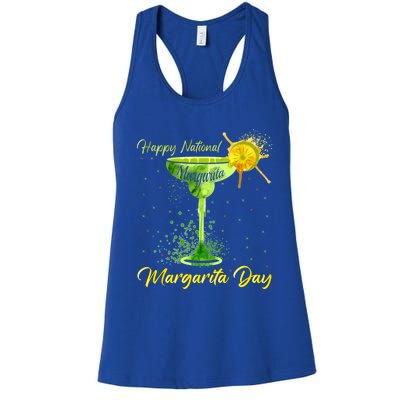 Happy National Margarita Day Funny Gift Women's Racerback Tank