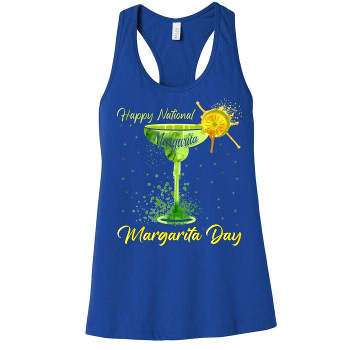 Happy National Margarita Day Funny Gift Women's Racerback Tank