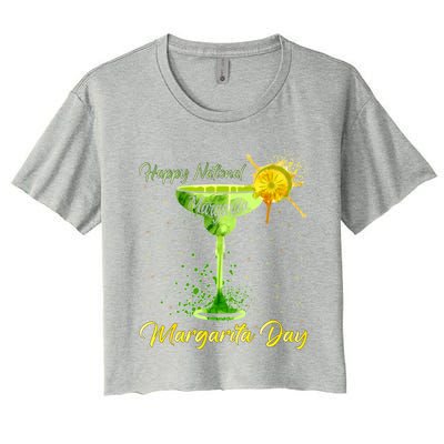 Happy National Margarita Day Funny Gift Women's Crop Top Tee