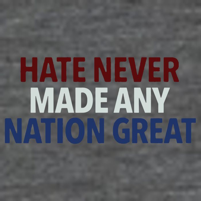 Hate Never Made Any Nation Great Racial Equality 7 Panel Mesh Trucker Snapback Hat