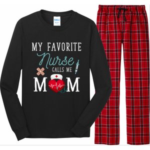 Healthcare Nursery Medical Nursing Mom Stethoscope Nurse Gift Long Sleeve Pajama Set