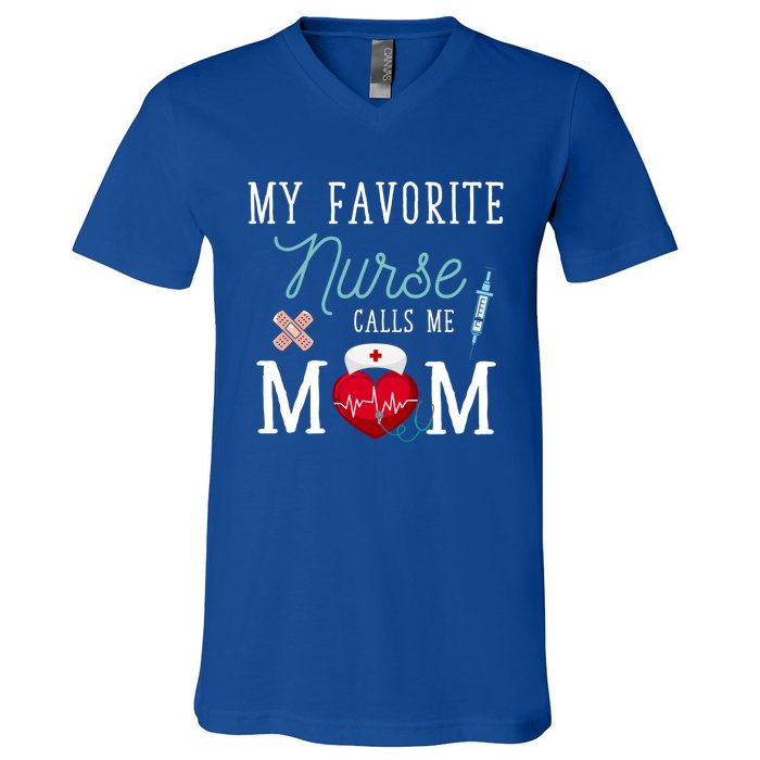 Healthcare Nursery Medical Nursing Mom Stethoscope Nurse Gift V-Neck T-Shirt