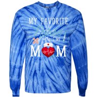 Healthcare Nursery Medical Nursing Mom Stethoscope Nurse Gift Tie-Dye Long Sleeve Shirt