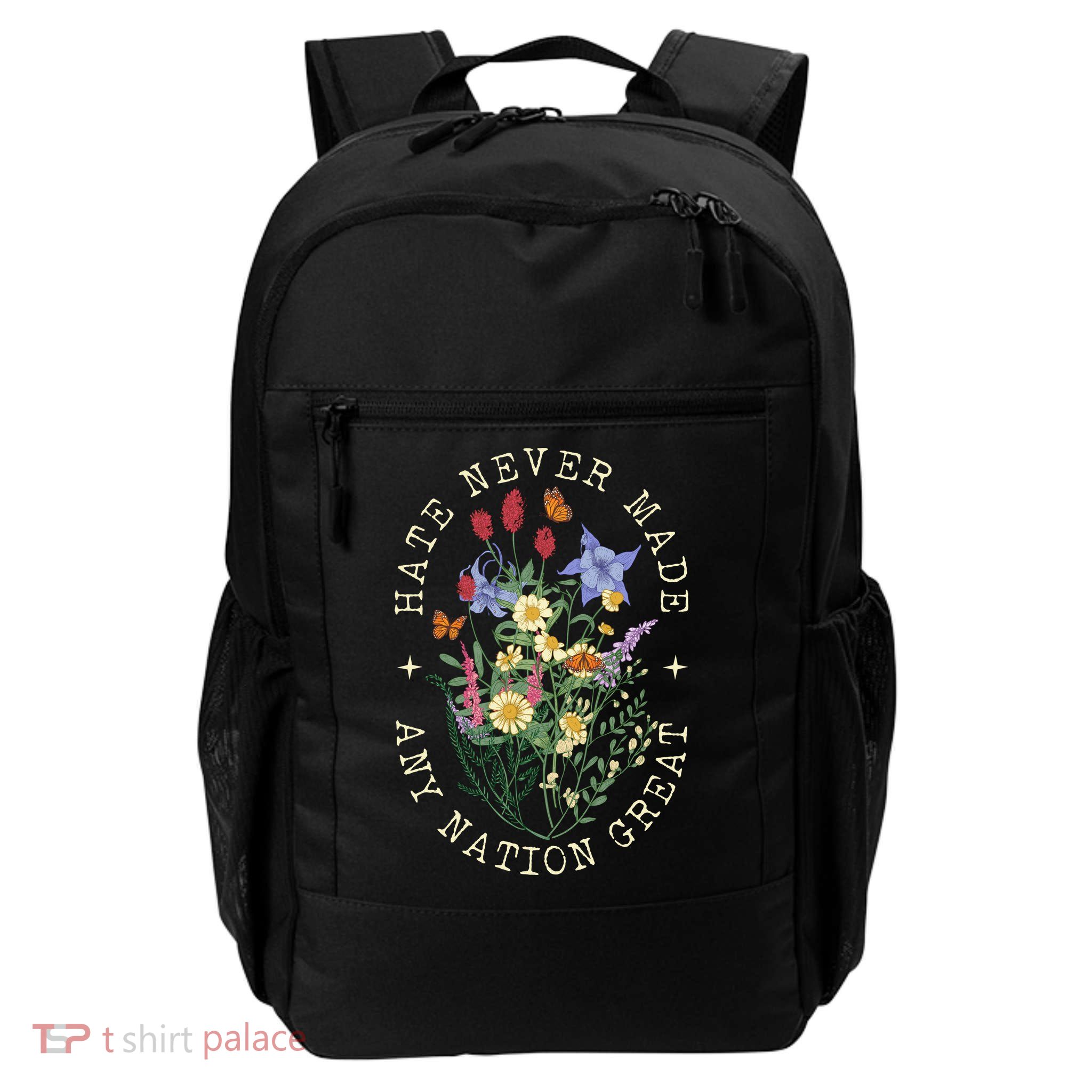 Hate Never Made Any Nation Great Anti Trump Vintage Flowers Backpack