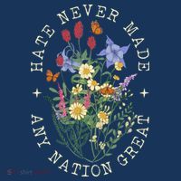 Hate Never Made Any Nation Great Anti Trump Vintage Flowers 7 Panel Mesh Trucker Snapback Hat