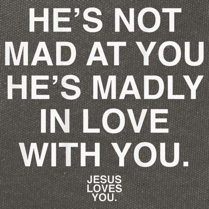 He's Not Mad At You He's Madly In Love With You Jesus Lovers Cotton Canvas Backpack
