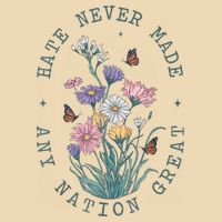 Hate Never Made Any Nation Great Anti Trump Floral Butterflies Drawstring Bag