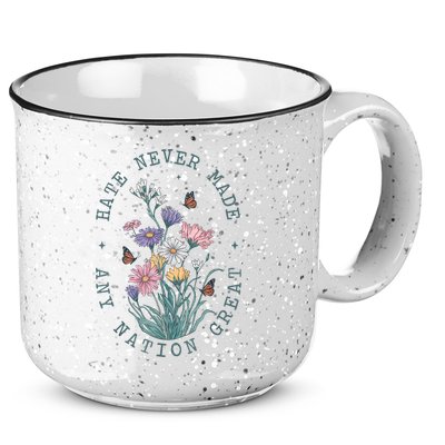 Hate Never Made Any Nation Great Anti Trump Floral Butterflies 15oz Campfire Ceramic Mug