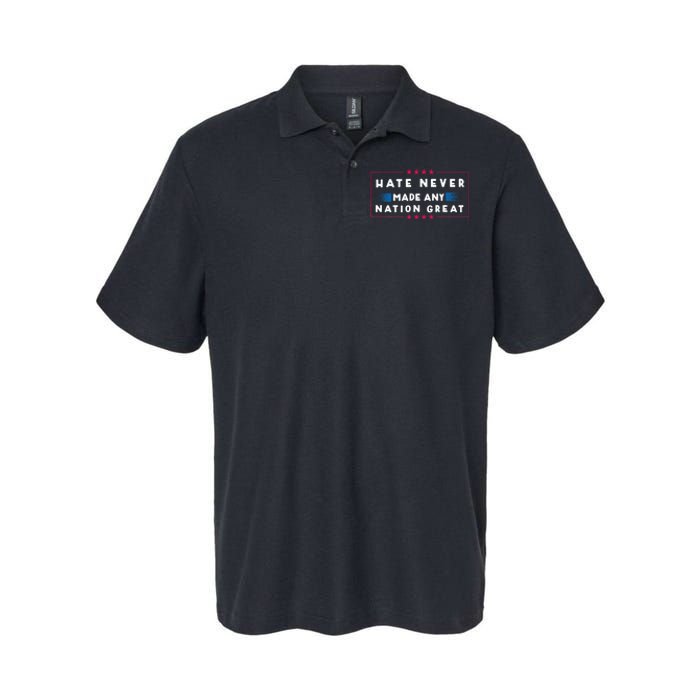 Hate Never Made Any Nation Great Softstyle Adult Sport Polo