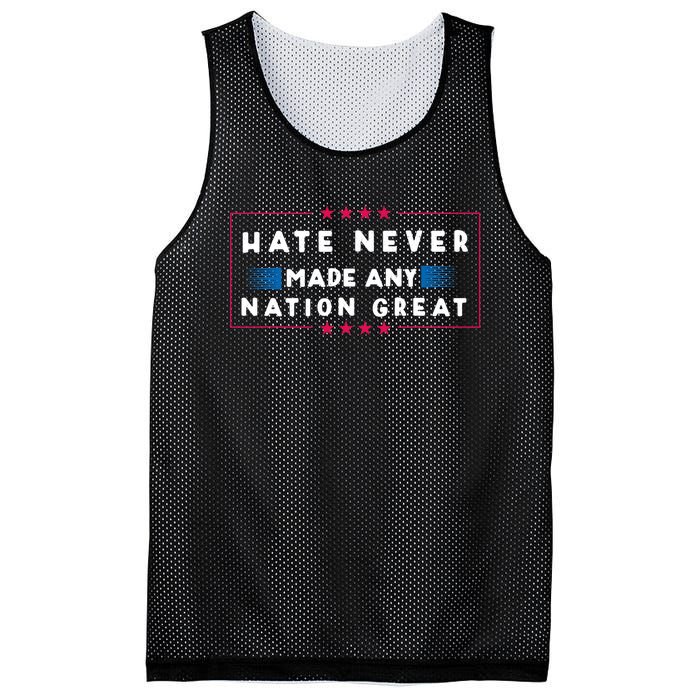 Hate Never Made Any Nation Great Mesh Reversible Basketball Jersey Tank