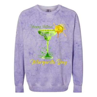 Happy National Margarita Day Great Gift Colorblast Crewneck Sweatshirt