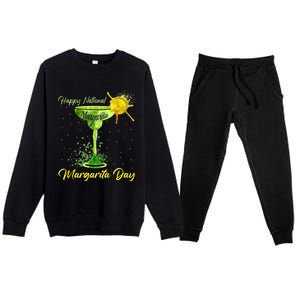 Happy National Margarita Day Great Gift Premium Crewneck Sweatsuit Set