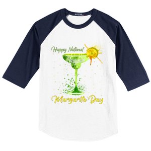 Happy National Margarita Day Great Gift Baseball Sleeve Shirt