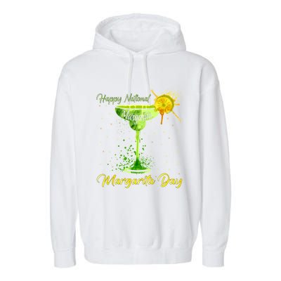 Happy National Margarita Day Great Gift Garment-Dyed Fleece Hoodie