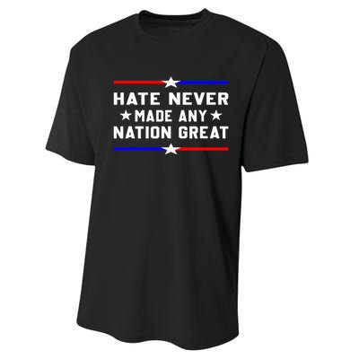 Hate Never Made Any Nation Great Performance Sprint T-Shirt