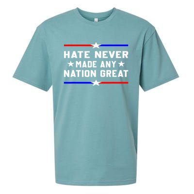 Hate Never Made Any Nation Great Sueded Cloud Jersey T-Shirt