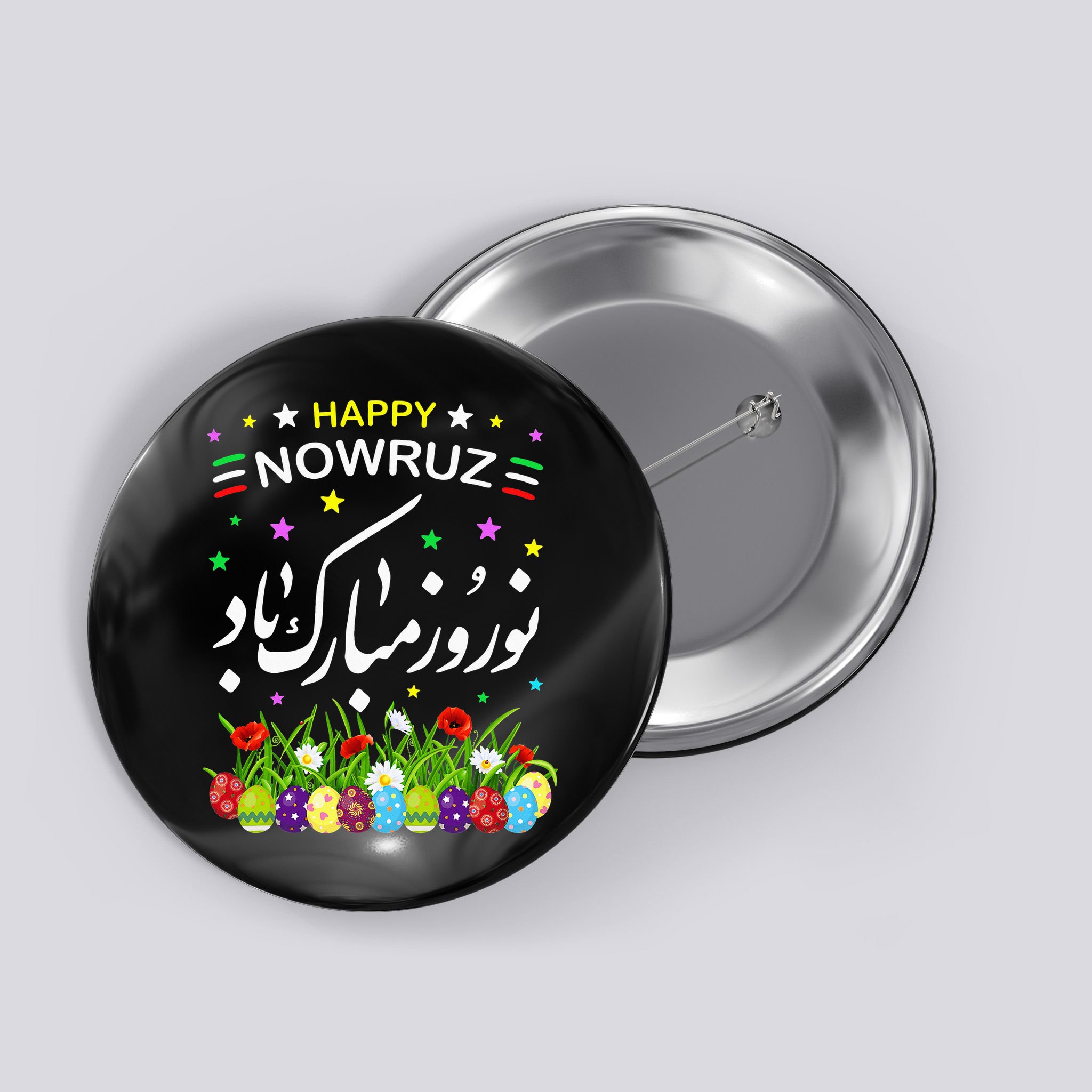Happy Nowruz Mubarak Kurdistan & Iran & Pakistan New Year Button