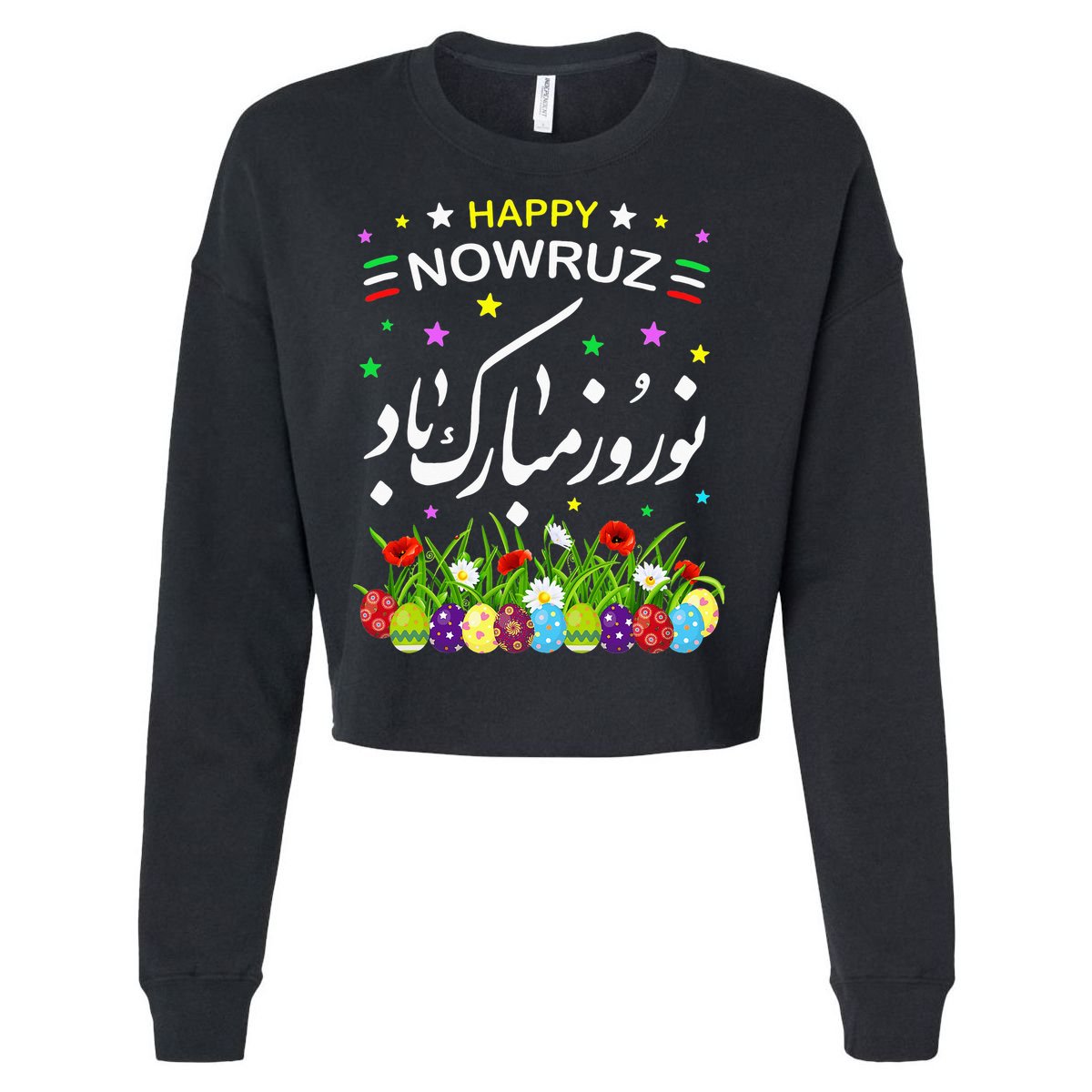 Happy Nowruz Mubarak Kurdistan & Iran & Pakistan New Year Cropped Pullover Crew