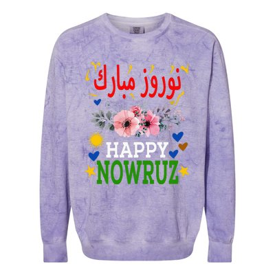 Happy Nowruz Mubarak Norouz Kurdistan Persian New Year Colorblast Crewneck Sweatshirt