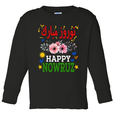 Happy Nowruz Mubarak Norouz Kurdistan Persian New Year Toddler Long Sleeve Shirt