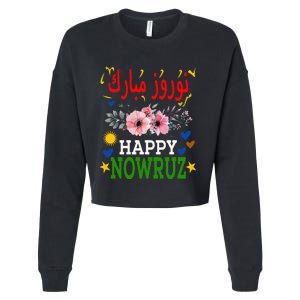 Happy Nowruz Mubarak Norouz Kurdistan Persian New Year Cropped Pullover Crew