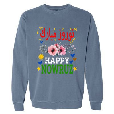 Happy Nowruz Mubarak Norouz Kurdistan Persian New Year Garment-Dyed Sweatshirt