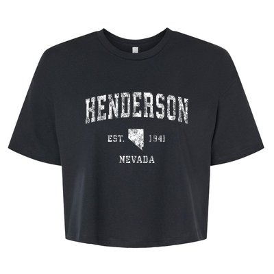 Henderson Nevada Nv Vintage Athletic Sports Design Established Bella+Canvas Jersey Crop Tee