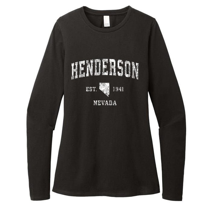 Henderson Nevada Nv Vintage Athletic Sports Design Established Womens CVC Long Sleeve Shirt