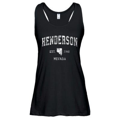 Henderson Nevada Nv Vintage Athletic Sports Design Established Ladies Essential Flowy Tank