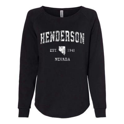 Henderson Nevada Nv Vintage Athletic Sports Design Established Womens California Wash Sweatshirt