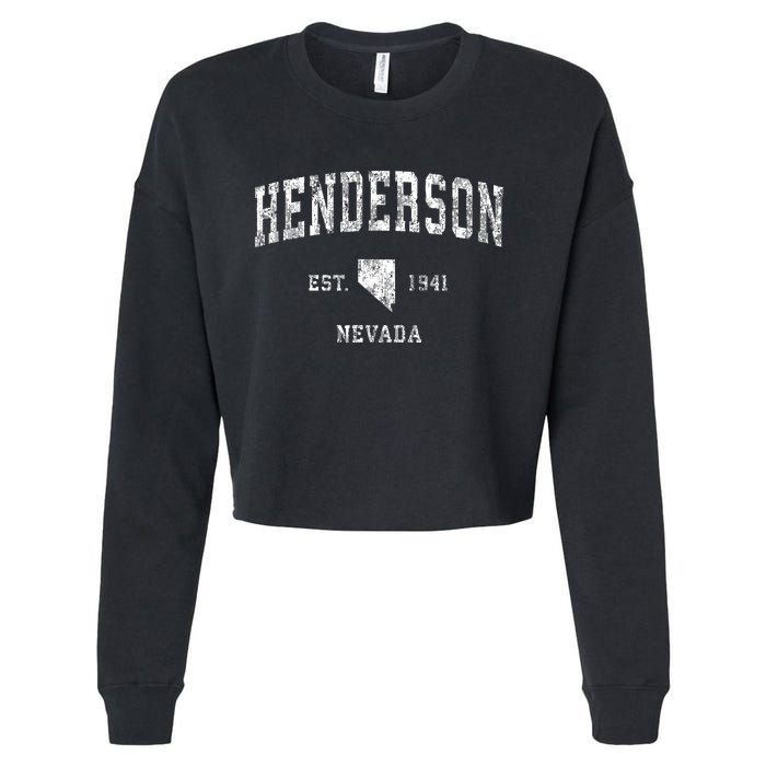 Henderson Nevada Nv Vintage Athletic Sports Design Established Cropped Pullover Crew