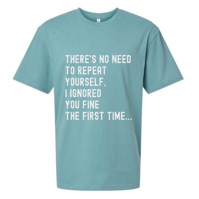 HereS No Need O Repeat Yourself Sarcastic Humor Sueded Cloud Jersey T-Shirt