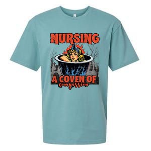 Halloween Nurse Nursing A Coven Of Compassion Gift Sueded Cloud Jersey T-Shirt