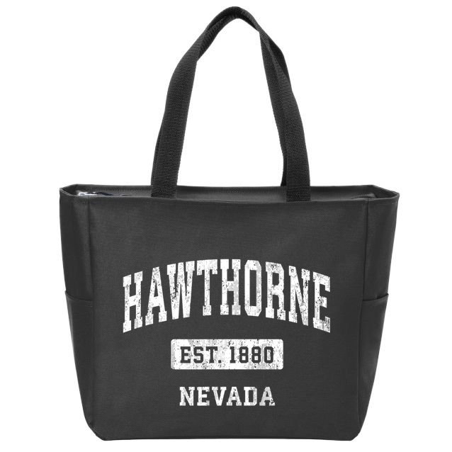Hawthorne Nevada Nv Vintage Sports Established Zip Tote Bag