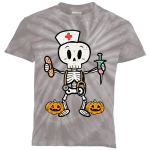 Halloween Nicu Nurse Skeleton Scrub Top Costume Kids Tie-Dye T-Shirt