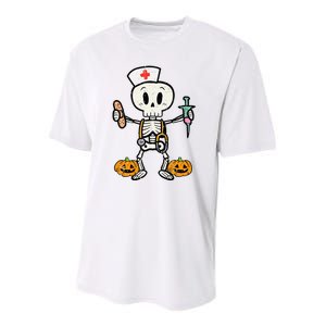 Halloween Nicu Nurse Skeleton Scrub Top Costume Youth Performance Sprint T-Shirt