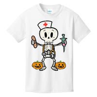 Halloween Nicu Nurse Skeleton Scrub Top Costume Kids T-Shirt