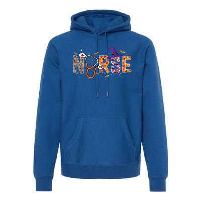 Halloween Nurse Nursing Cute Health Worker Halloween Pattern Premium Hoodie