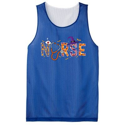 Halloween Nurse Nursing Cute Health Worker Halloween Pattern Mesh Reversible Basketball Jersey Tank