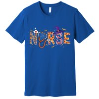 Halloween Nurse Nursing Cute Health Worker Halloween Pattern Premium T-Shirt