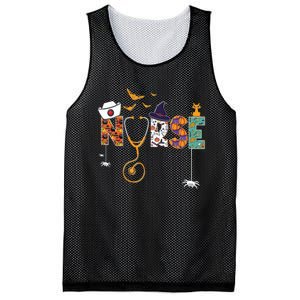 Halloween Nurse Nursing Cute Health Worker Halloween Pattern Mesh Reversible Basketball Jersey Tank