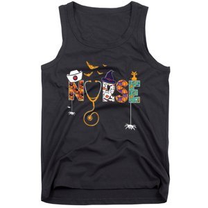 Halloween Nurse Nursing Cute Health Worker Halloween Pattern Tank Top