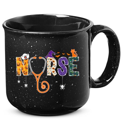 Halloween Nurse Nursing CNA RN LPN Halloween Cat 15oz Campfire Ceramic Mug
