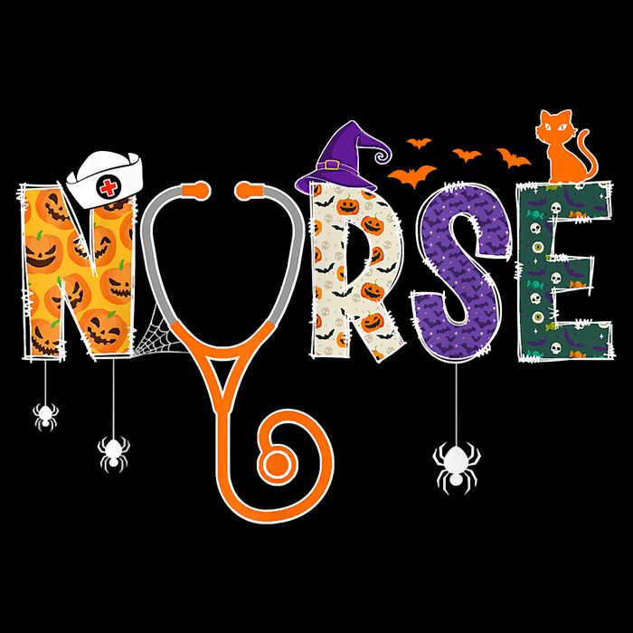 Halloween Nurse Nursing CNA RN LPN Halloween Cat Drawstring Bag