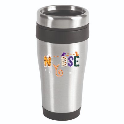 Halloween Nurse Nursing CNA RN LPN Halloween Cat 16oz Travel Tumbler