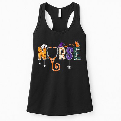 Halloween Nurse Nursing CNA RN LPN Halloween Cat Womens Tank Top