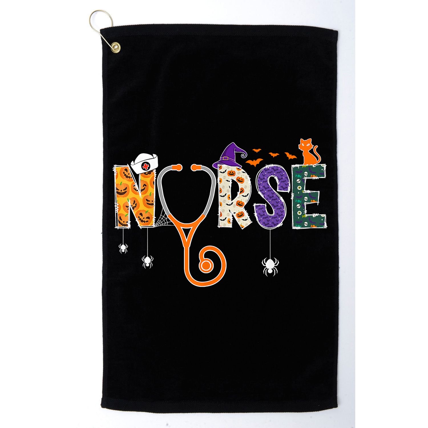 Halloween Nurse Nursing CNA RN LPN Halloween Cat Golf Towel
