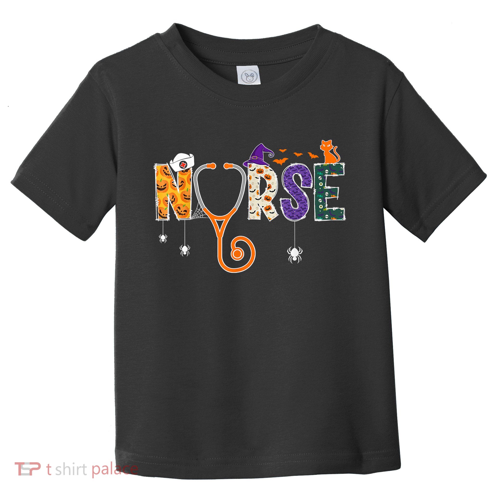 Halloween Nurse Nursing CNA RN LPN Halloween Cat Toddler T-Shirt