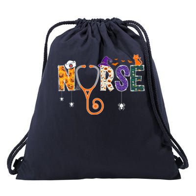 Halloween Nurse Nursing CNA RN LPN Halloween Cat Drawstring Bag